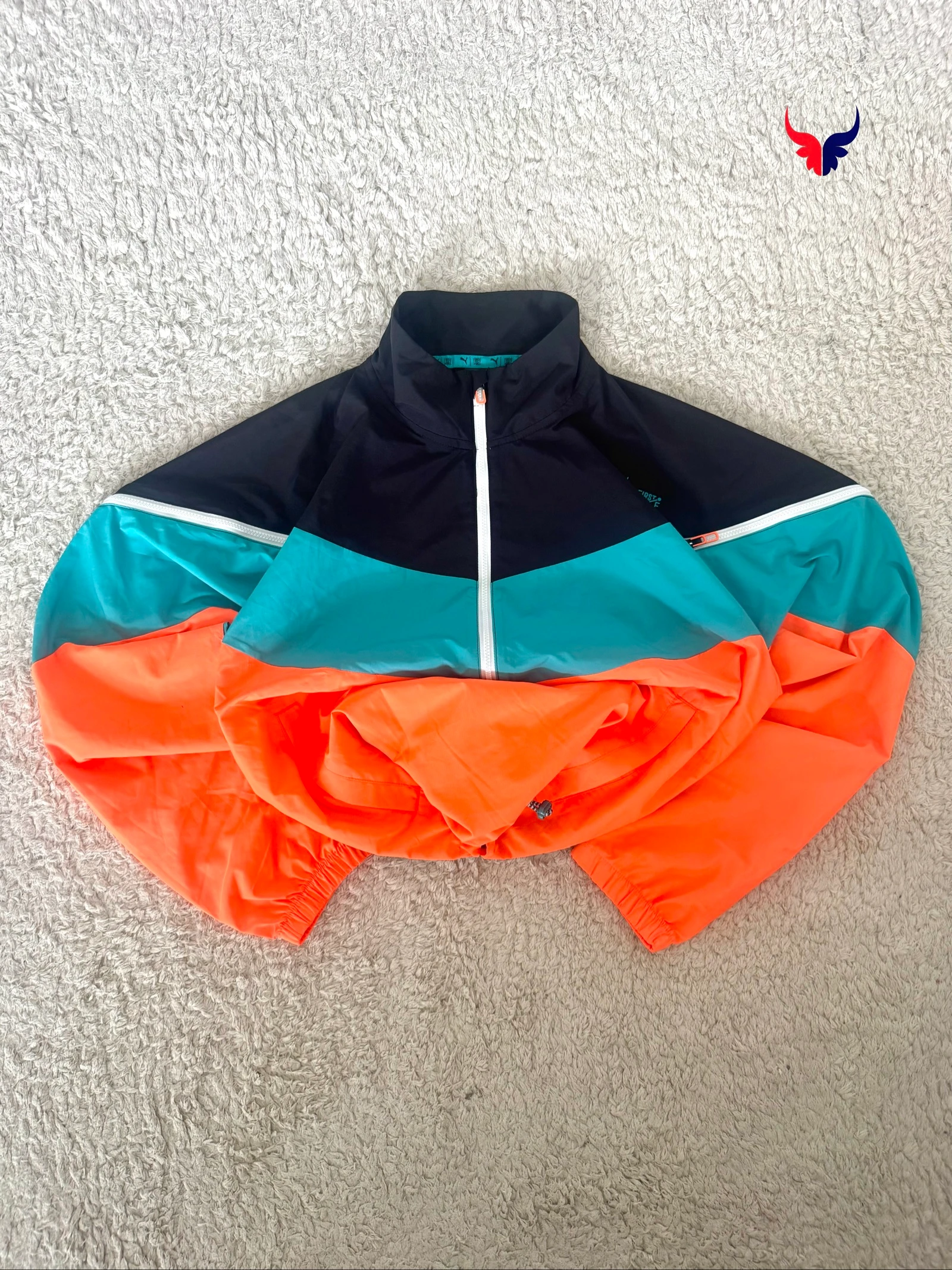 Puma Cropped Windbreaker Summer Vintage Jacket Women’s M Running Colorblock Lightweight